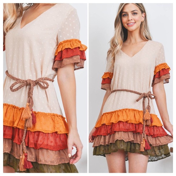 Autumn Belle in Falling Ruffles Mini Dress - Picture 13 of 13